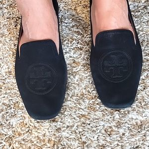 Tory Burch Black Suede Loafers